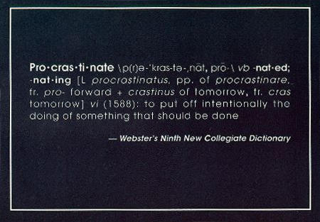 procrastinate card